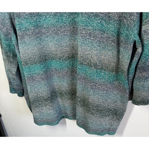 Studio Works Womens Blue/Green Layered Collar Sweater 3X Casual Preppy - Picture 6 of 11